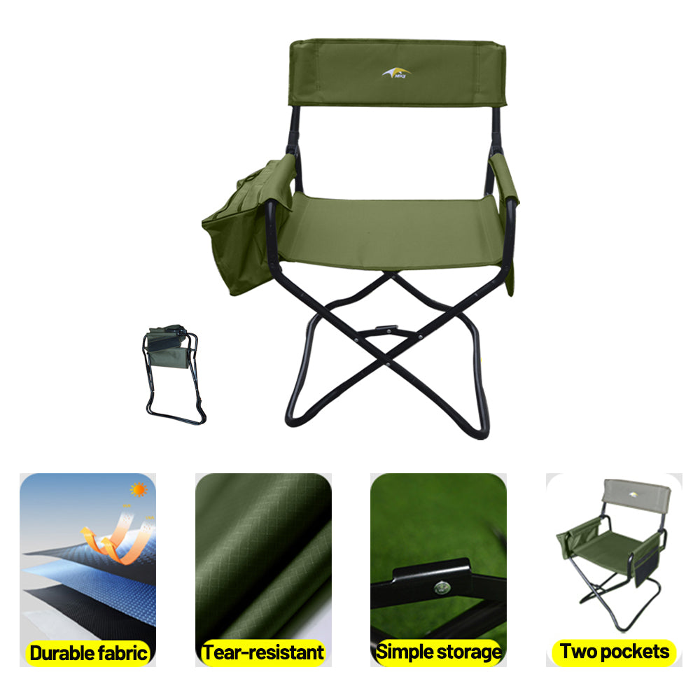 Camping director chair foldable army green