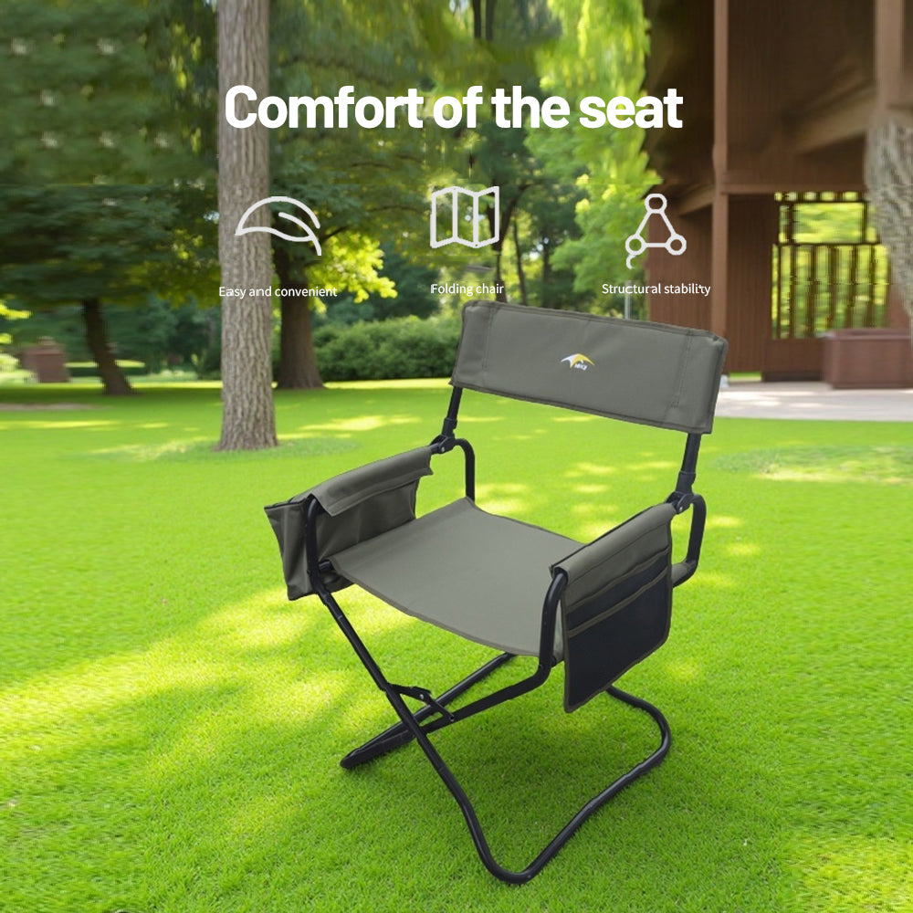 Camping director chair foldable army green