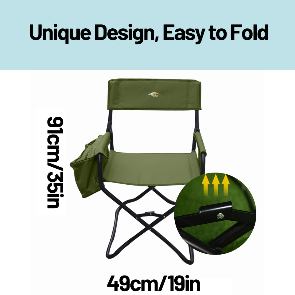 Camping director chair foldable army green