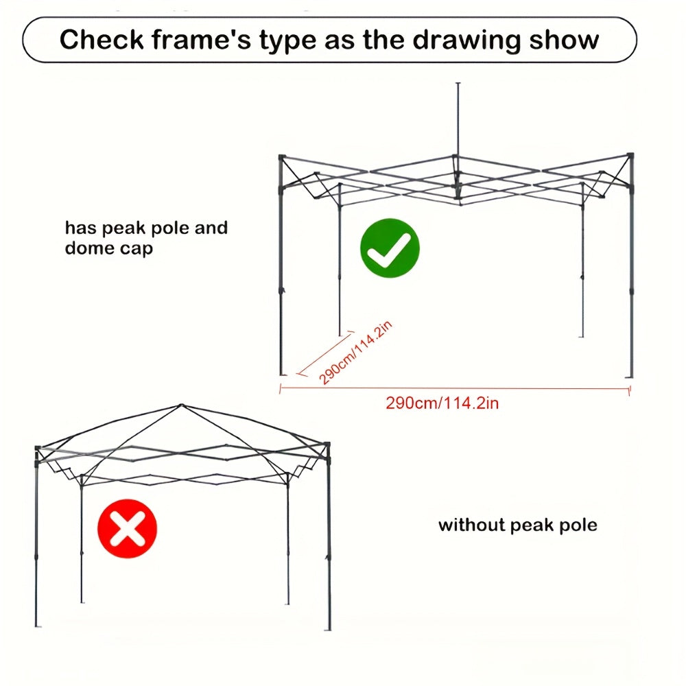 9.5x9.5ft Central Pole Canopy Replacement Top without Tent Frame