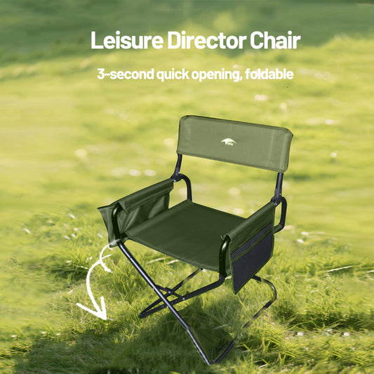 Camping director chair foldable army green