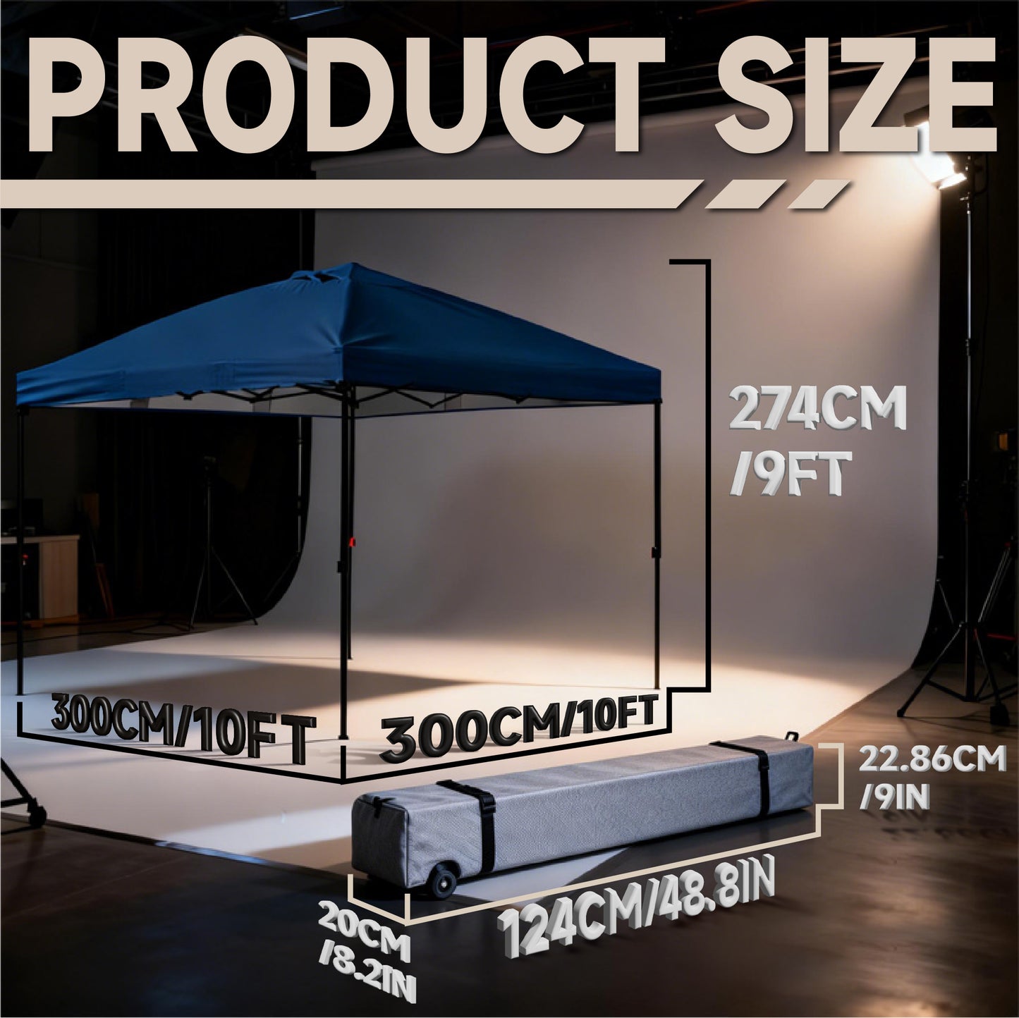 Instant One Hand Quick Setup Canopy 10ft x 10ft  with 2 Air Vents Top