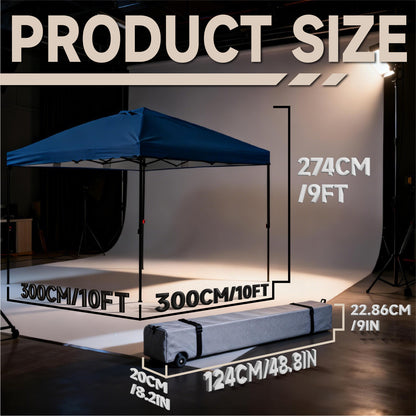 Instant One Hand Quick Setup Canopy 10ft x 10ft  with 2 Air Vents Top