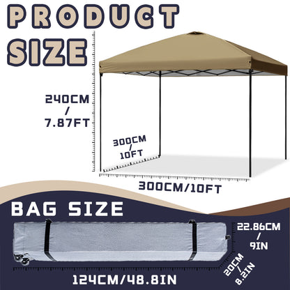 10x10 Pop Up Canopy with 300D 2 Air Vent Top for Outdoor