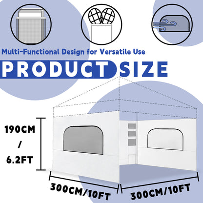 4 in 1 Mutifunction Sidewalls for 10x10 Canopy Tent White