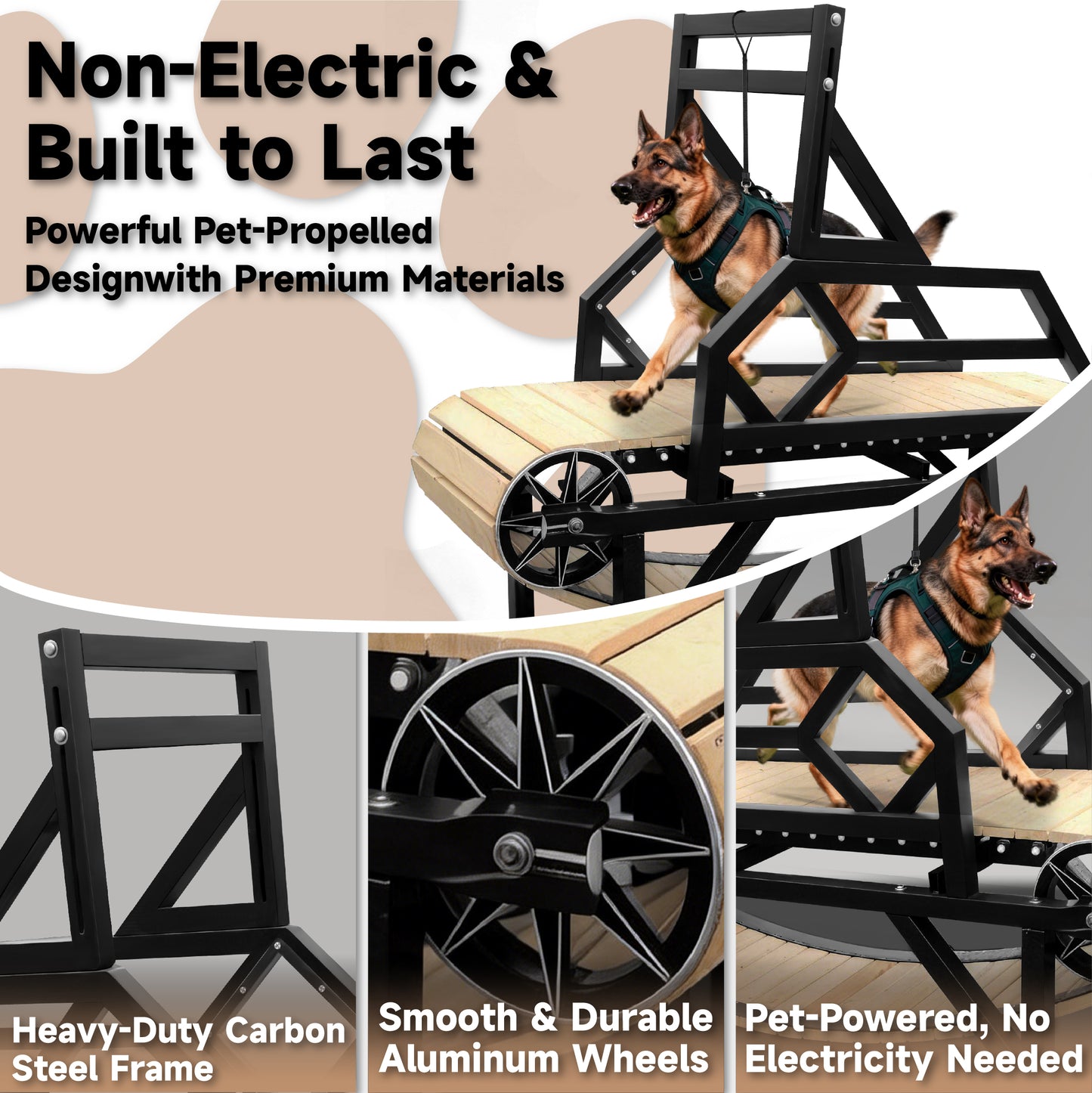 Large Medium Dogs Treadmill with Brake, up to 220lb Dog