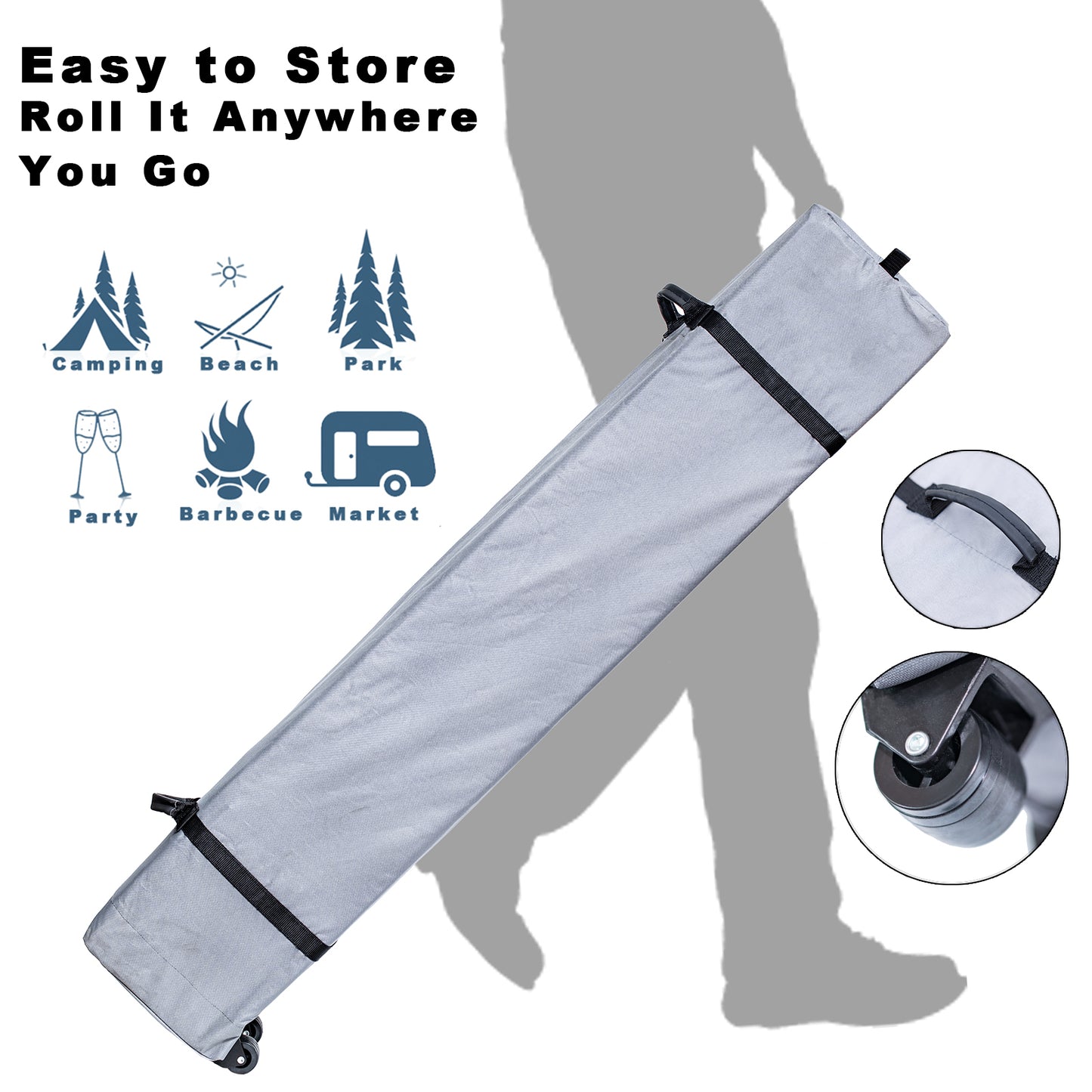 10x10 Straight Leg Pop up Canopy Tent with One Hand Set up Lock