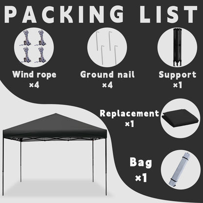 Pop-Up Canopy 8ft x 8ft Square Gazebo for Outdoor Garden without Air Vent