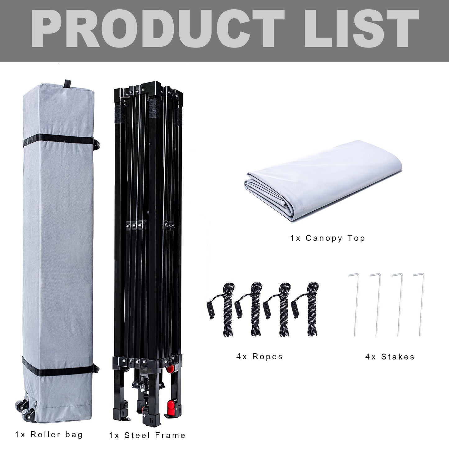 10x10 Straight Leg Pop up Canopy Tent with One Hand Set up Lock