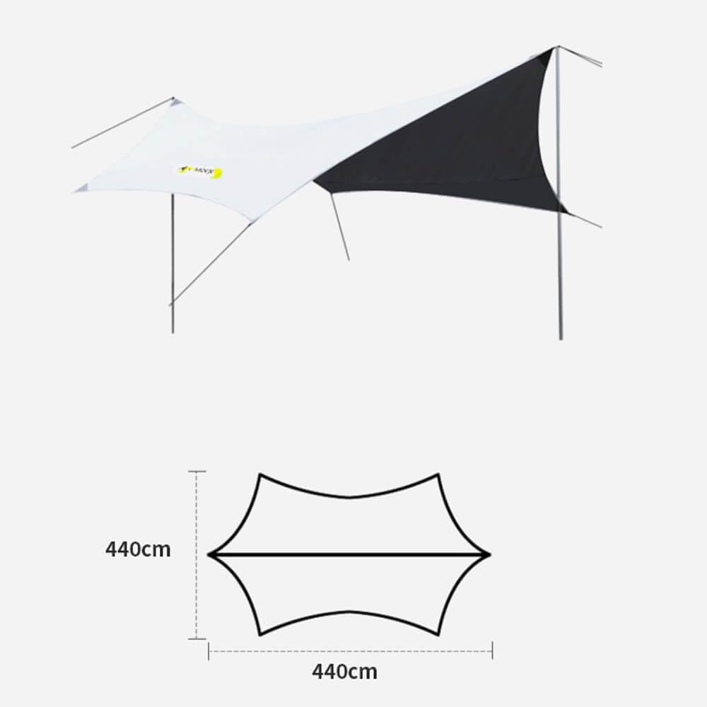 MOQI Hammock Rain Fly Camping Tarp Waterproof, Lightweight Backpacking Butterfly Shape Rain Tarp Shelter for Hiking Outdoor