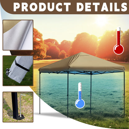 Pop-Up Canopy 8ft x 8ft Square Gazebo for Outdoor Garden without Air Vent