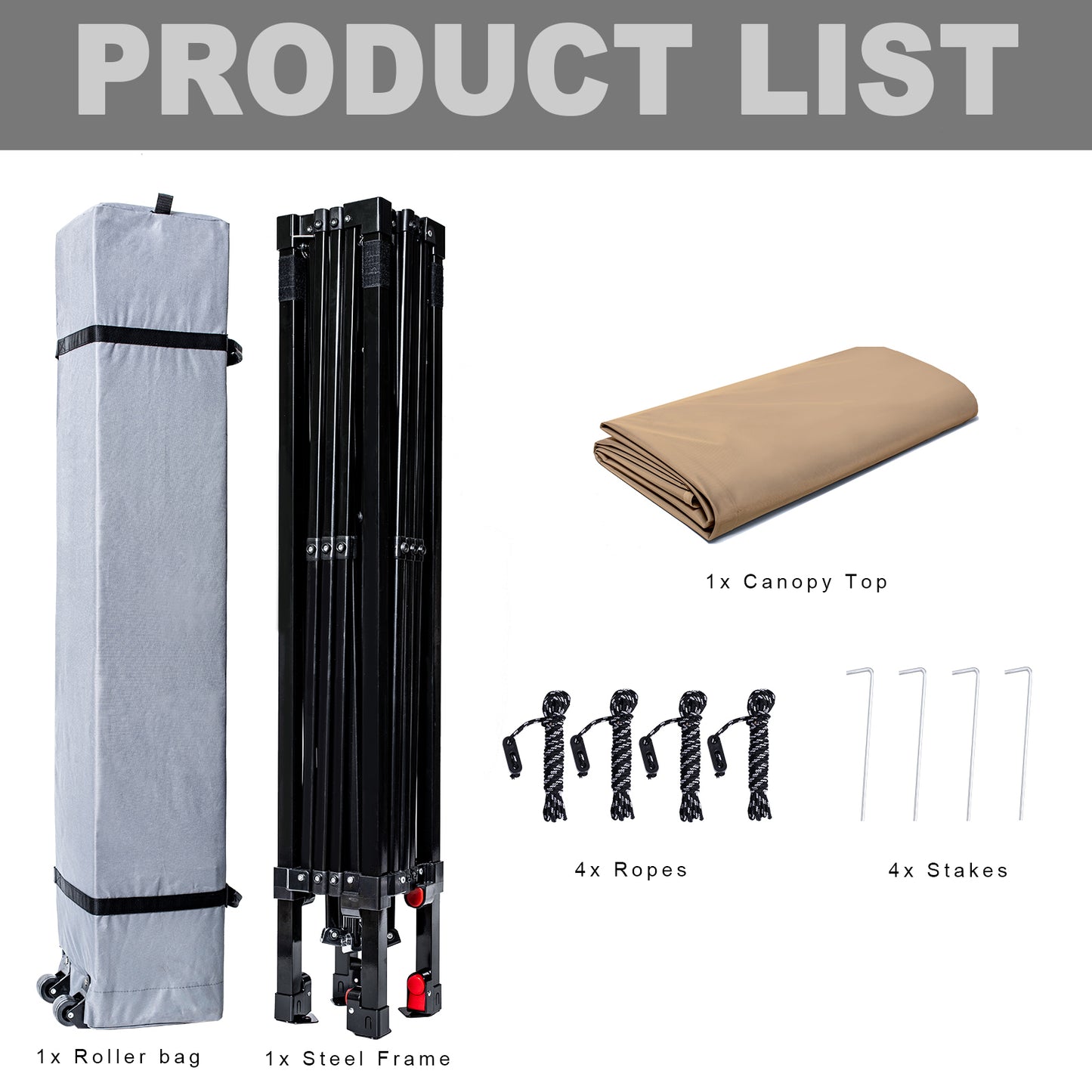 10x10 Straight Leg Pop up Canopy Tent with One Hand Set up Lock