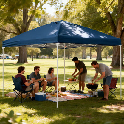 Pop-Up Canopy 10 x 10 with Dark Blue Water-Resistant Top