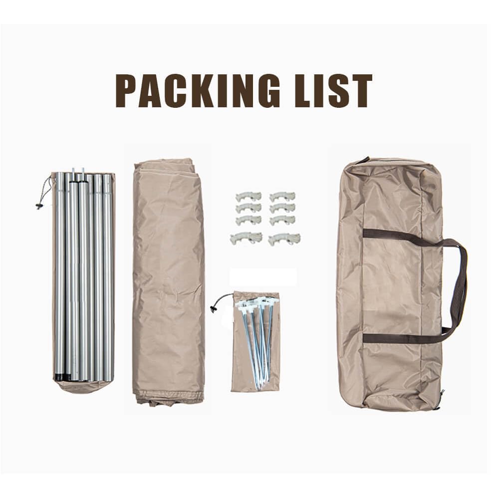 MOQI Hexagon Hammock Rain Fly,25x17ft Waterproof Camping Tarp,Lightweight Canopy Shelter Tent Tarp for Backpacking, Hiking, Traveling (Khaki)