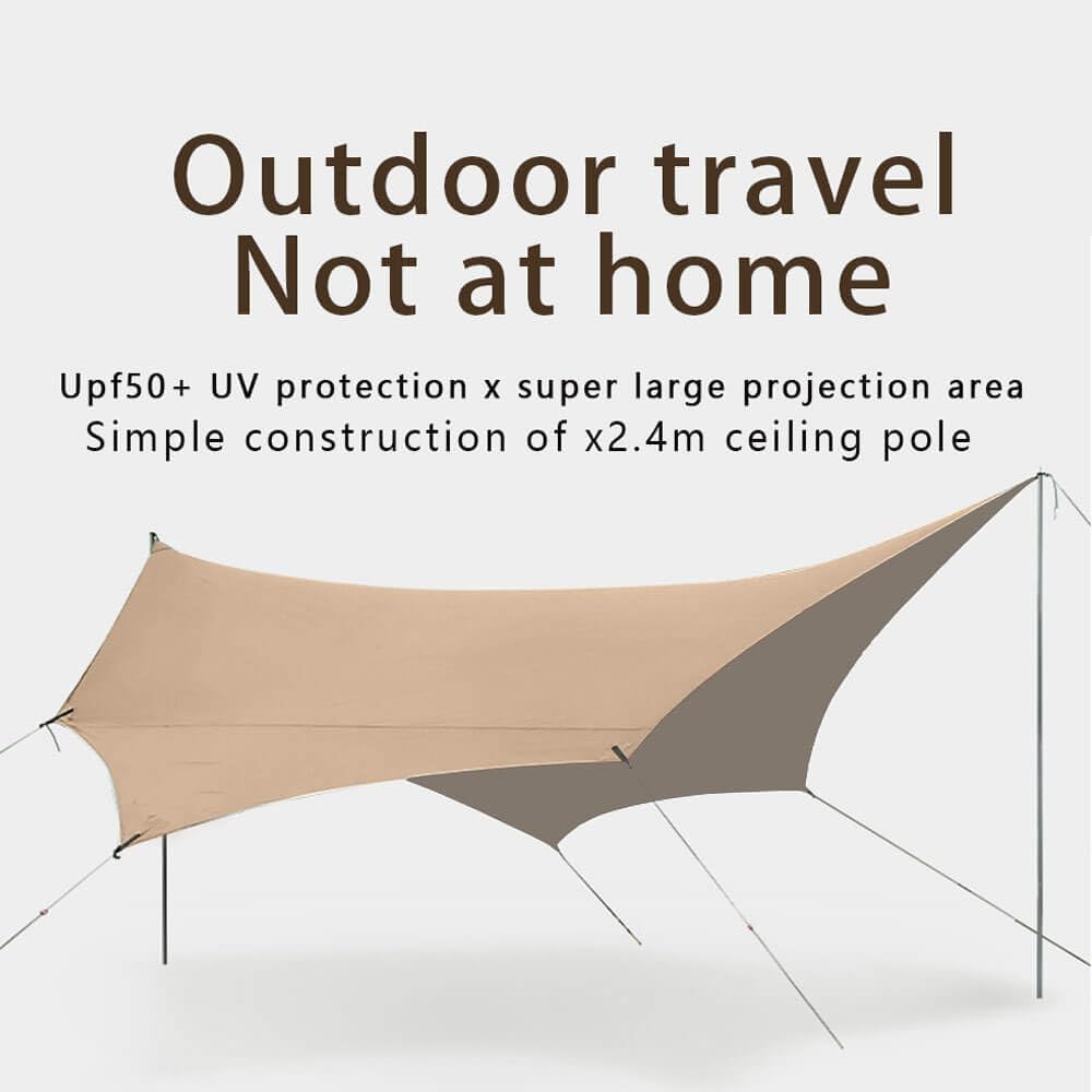 Camping Tent Tarp,16.6x14.8 ft Lightweight Hammock Rain Fly UV Protection and PU 3000mm Waterproof Rain Tarp, Large Tarp Shelter for Outdoor Activities