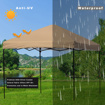 10x10 Straight Leg Pop up Canopy Tent with One Hand Set up Lock