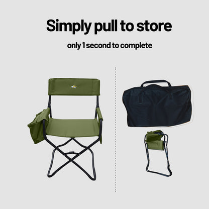 Camping director chair foldable army green