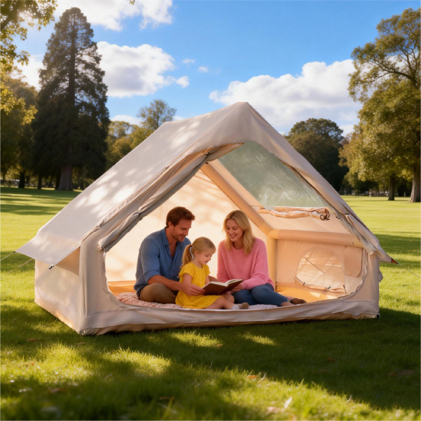 Inflatable Tent Quick Setup Blow Up with Skylight