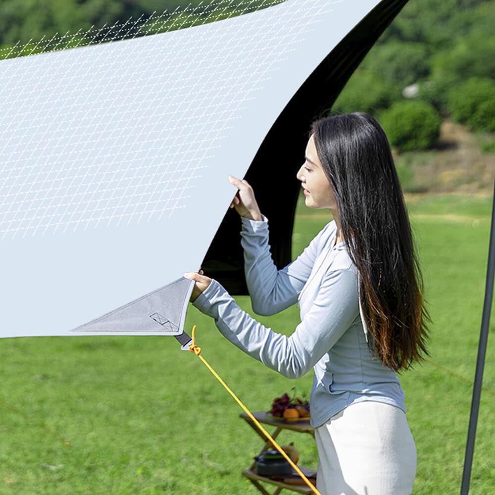 MOQI Hammock Rain Fly Camping Tarp Waterproof, Lightweight Backpacking Butterfly Shape Rain Tarp Shelter for Hiking Outdoor