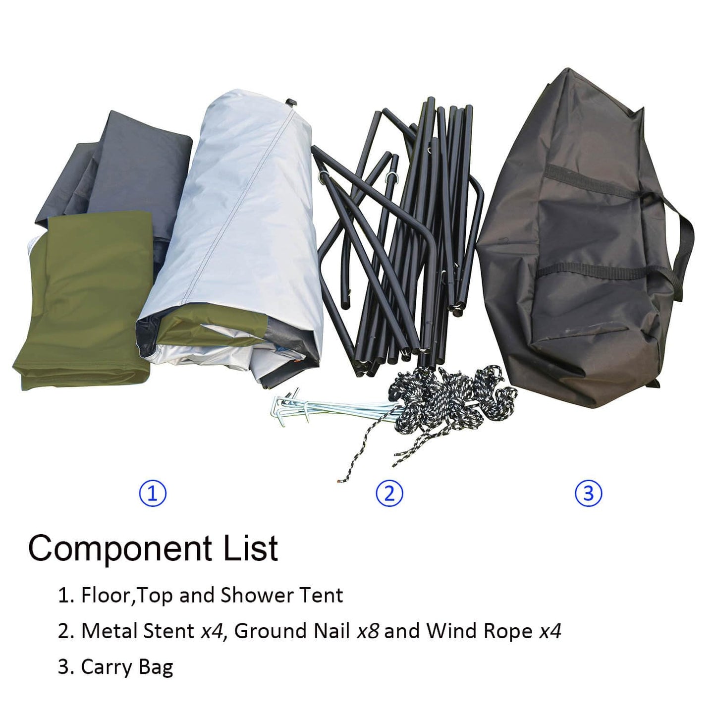 Oversized Camping Shower Tent,Outdoor Shower Enclosure Portable Privacy Camping Shelters Changing Tent with Floor Olive