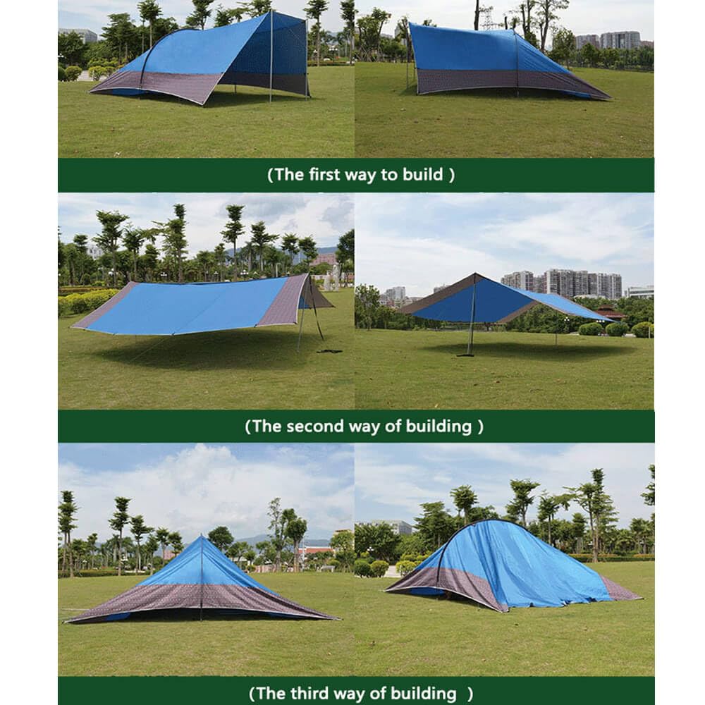 MOQI Family Beach Tent Sun Shade Canopy 19.6x19.6FT, UPF 50+ UV Protection Sun Shelter Windproof & Water Resistant Outdoor Canopy for Beach, Camping, Picnics, with Carrying Bag