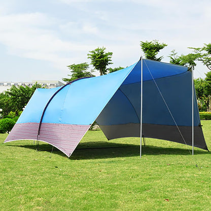 MOQI Family Beach Tent Sun Shade Canopy 19.6x19.6FT, UPF 50+ UV Protection Sun Shelter Windproof & Water Resistant Outdoor Canopy for Beach, Camping, Picnics, with Carrying Bag