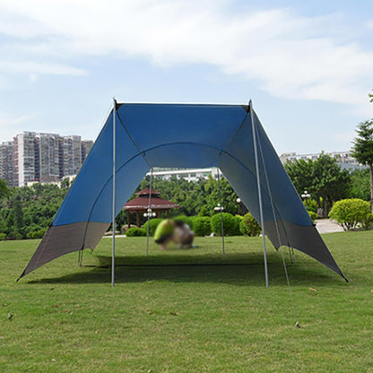 MOQI Family Beach Tent Sun Shade Canopy 19.6x19.6FT, UPF 50+ UV Protection Sun Shelter Windproof & Water Resistant Outdoor Canopy for Beach, Camping, Picnics, with Carrying Bag