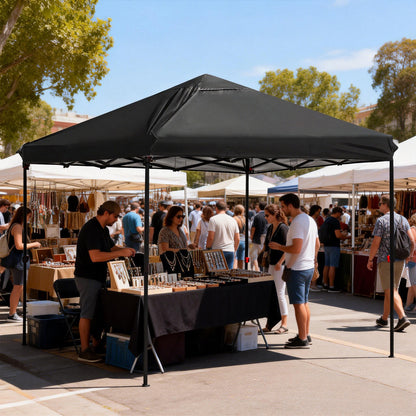 Pop-Up Canopy 8ft x 8ft Square Gazebo for Outdoor Garden without Air Vent