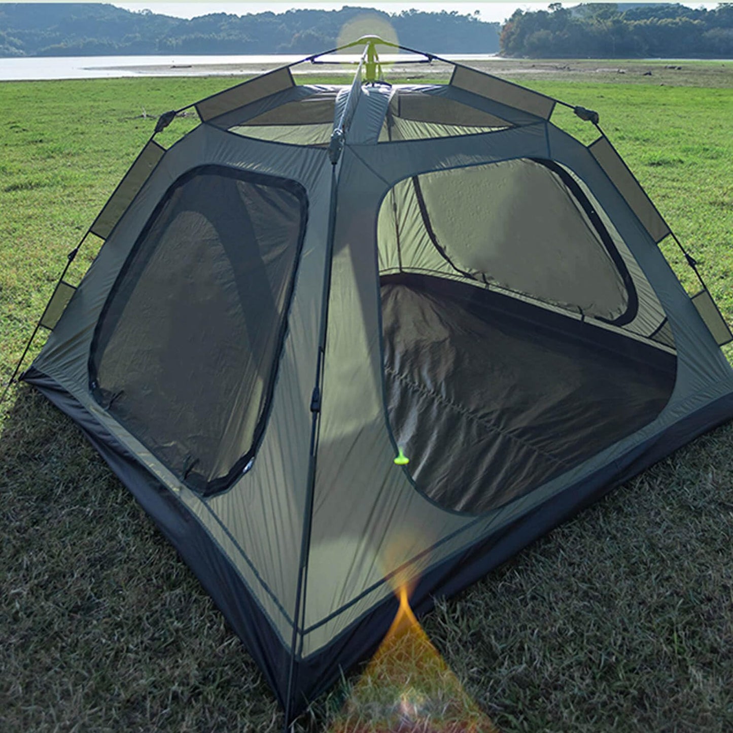 MOQI Pop Up Tents for Camping, 4 Person Instant Family Dome Tent with Removable Rain Fly Waterproof Automatic Tent for Backpacking,Hiking,Outdoor