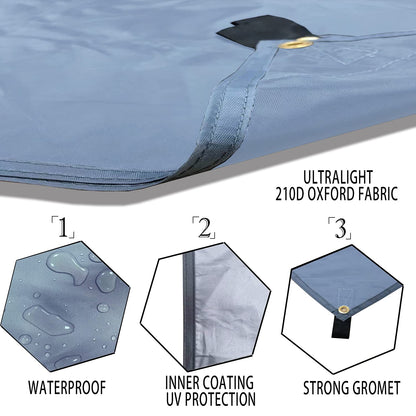 Camping Tarp Hammock Rain Fly, 100% Waterproof Lightweight Premium Shelter Tent, 10 x 10 FT Ultralight Backpacking Shade Cover. (Light Grey)
