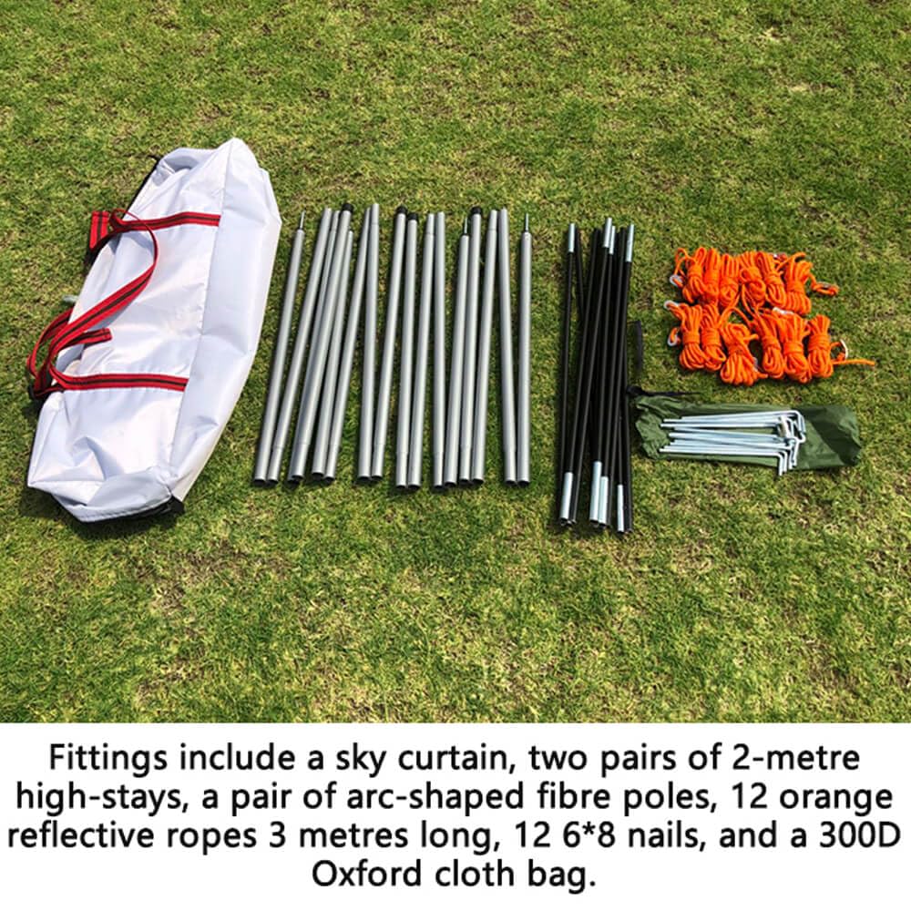 MOQI Family Beach Tent Sun Shade Canopy 19.6x19.6FT, UPF 50+ UV Protection Sun Shelter Windproof & Water Resistant Outdoor Canopy for Beach, Camping, Picnics, with Carrying Bag