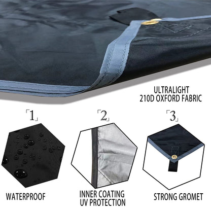 Camping Tarp Hammock Rain Fly, 100% Waterproof Lightweight Premium Shelter Tent, 10 x 10 FT Ultralight Backpacking Shade Cover.
