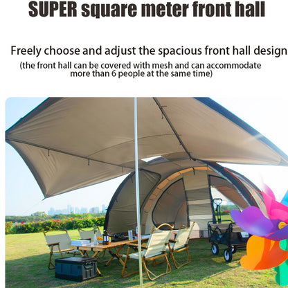 MOQI 8 Person Tent for Camping, Waterproof Family Cabin Tents,1Rooms,2 Halls,Double Door Design, Double Layer Big Tent for Outdoor,Picnic,Camping