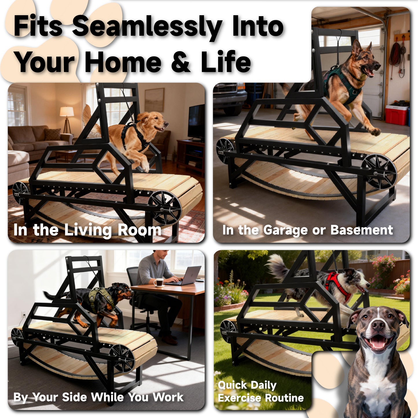 Large Medium Dogs Treadmill with Brake, up to 220lb Dog